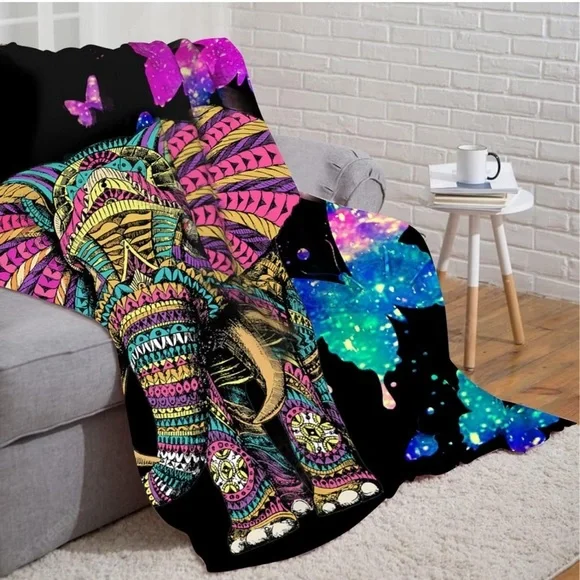 Elephant Throw Blankets Soft Cozy - Picture 1 of 4
